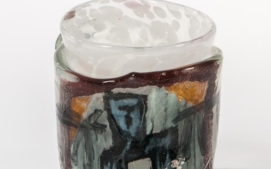 Valentin Eisch Cage Cup Art Glass Sculpture, Australia, 1998, blown glass, signed and dated, ht. 6 1/4, dia. 5 3/8 in.
