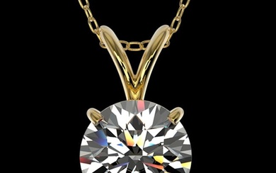1.28 ctw Certified Quality Diamond Necklace 10k Yellow Gold