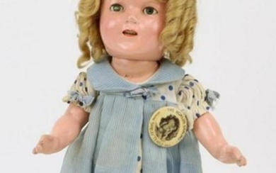 13" COMPOSITION 1930's IDEAL "SHIRLEY TEMPLE" DOLL.