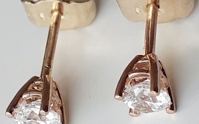 14 kt. Gold, Pink gold - Earrings - 0.60 ct Diamond - Diamonds