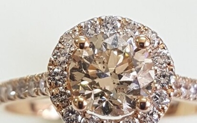 14 kt. Pink gold - Ring - 1.49 ct Diamond