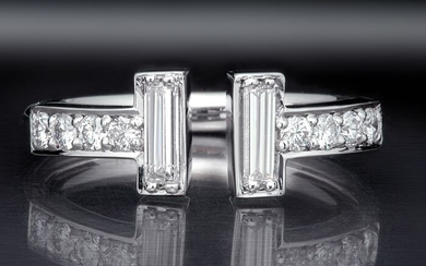 14 kt. White gold - Ring - 0.50 ct Diamond - Diamonds