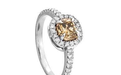 1.45 tcw Diamond Ring - 14 kt. White gold - Ring - 1.08 ct Diamond - 0.37 ct Diamonds - No Reserve Price