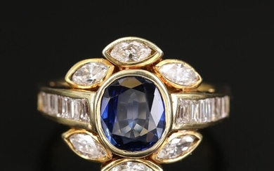 14K Sapphire and 1.02 CTW Diamond Ring