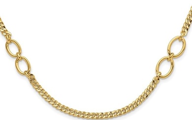 14K Yellow Gold Fancy Oval Links Curb