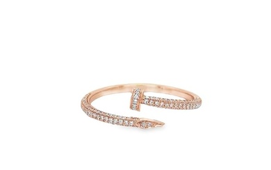 14KT ROSE GOLD NAIL RING WITH DIAMONDS