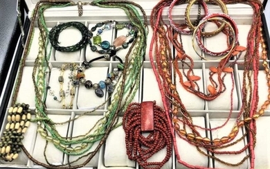 [15] Fifteen Assorted Hand Beaded Necklaces, Bracelets