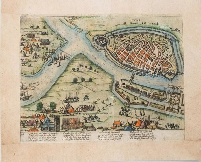 1587 Birds Eye View of Ghent -- [Untitled] Gent