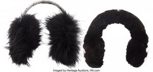 16047: Chanel Set of Two: Fur Earmuffs Condition: 1 See