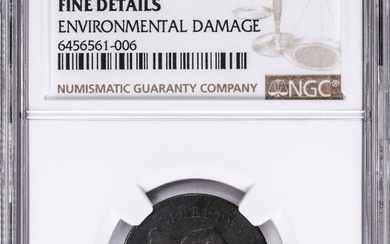 1795 No Pole Thin C-6a Liberty Cap Half Cent Coin NGC Fine Details