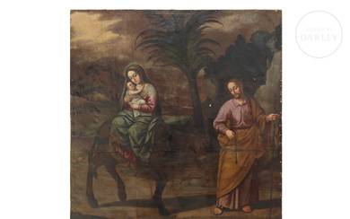 17th century Andalusian School, "Flight from Egypt"