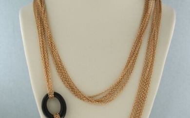 18 kt. Pink gold - Necklace onyx