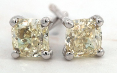 18 kt. White gold - Earrings - 0.90 ct Diamond - Diamonds