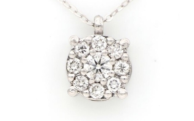 18 kt. White gold - Necklace with pendant - 0.60 ct Diamond - Diamonds