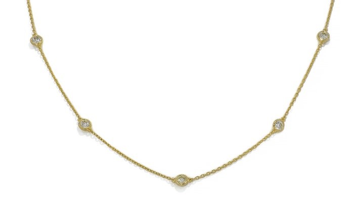 18 kt. Yellow gold - Necklace - 1.00 ct Diamond - Diamonds