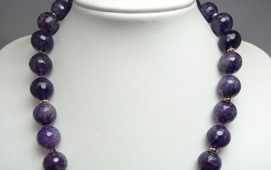 18 kt. Yellow gold - Necklace Amethyst
