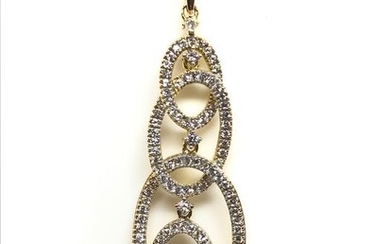 18 kt. Yellow gold - Necklace with pendant - 1.10 ct Diamond