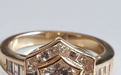 18 kt. Yellow gold - Ring - 1.55 ct Diamond