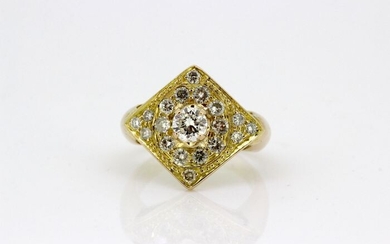 18 kt. Yellow gold - Ring - Diamonds