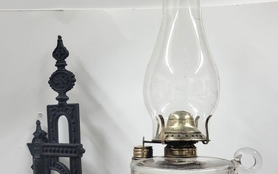 1880's Cast Iron Oil Lamp Siigned B& H Lamp Co. This is pictured on page 95 of the Bradley & Hubbard