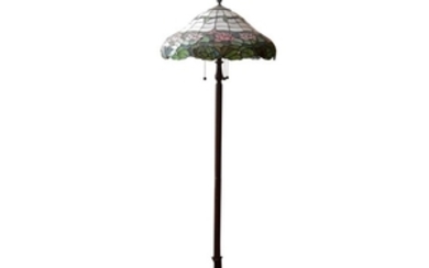 Vintage Tiffany Style Stained Glass Floor Lamp