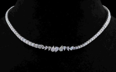 18k White Gold 8.7 Ct. SI/HI Diamond Choker Necklace
