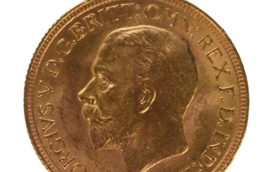 1929 Gold Sovereign - King George V, Royal Mint Weight (grams): 7.98 Diameter: 22.05 mm