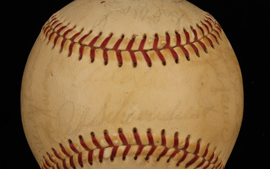 1967 Cardinals ONL Baseball Team-Signed by (23) with Orlando Cepeda, Red Schoendienst, Bob Gibson & Steve Carlton (PSA)