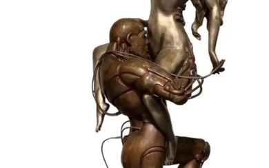 1993 Techno Lover Life Size Erotic Bronze Sculpture by Rudolfo Bucacio