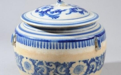 19th C. Chinese Export Blue & White Kamcheng