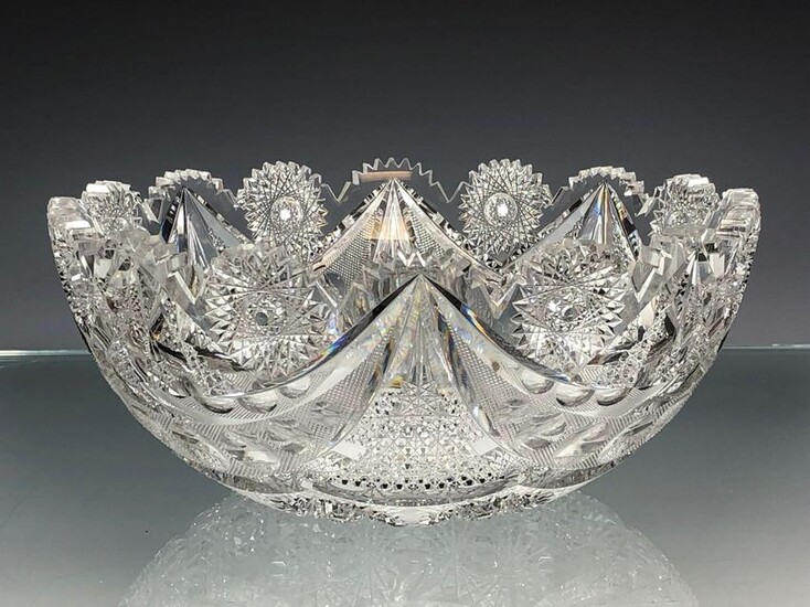 19th Century American Brilliant Cut Glass Bowl