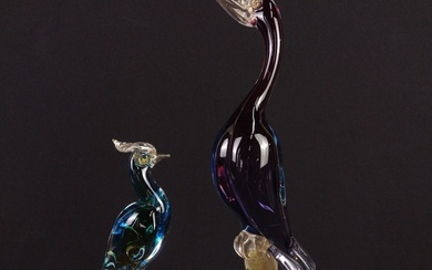 2 Murano Glass Birds