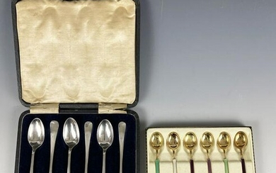 2 Sets of Sterling Silver Spoons (Andersen Enamel)