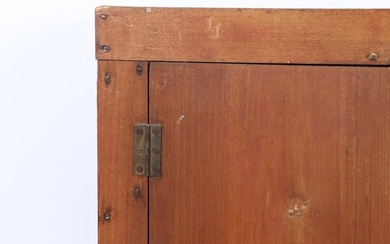 2 door rustic primitive pine wooden primitive wall mounted locking cabinet 30" x 25" x 7"