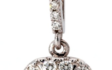 2 piece jewellery set - White gold - 0.39ct. Cushion Diamond - Diamond