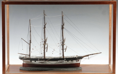 19TH C. CASED SHIP MODEL