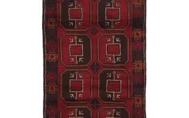 2'10 x 4'10 Hand-Knotted Afghan Baluch Accent Rug