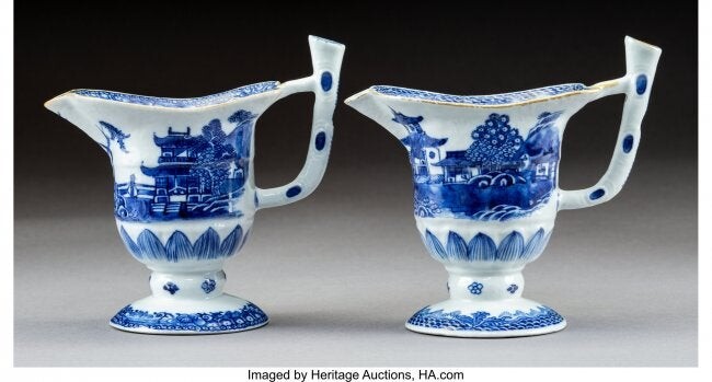 28347: Two Chinese Blue and White Porcelain Pitchers 5