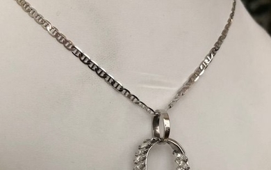 14 kt. Platinum, White gold - Necklace with pendant - 2.00 ct Diamond