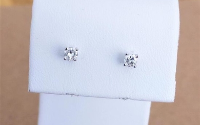 14 kt. White gold - Earrings - 0.34 ct Diamond