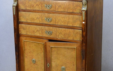 3-bay chest of drawers with double doors, in the style...