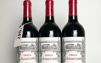 3 bottles 2013 Château L'EGLISE CLINET, Pomerol (93/100...