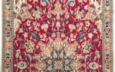 3' x 4' Pinkish Red Persian Wool&Silk Nain Rug 82363