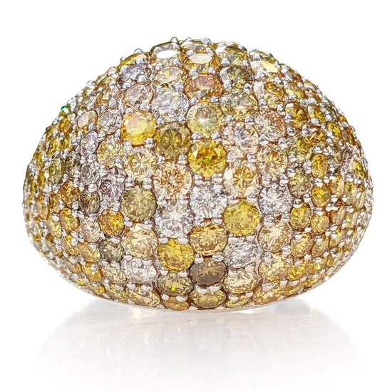 3.02 Carat Fancy Colors Diamond Dome - 14 kt. White gold - Ring Diamonds - Diamonds
