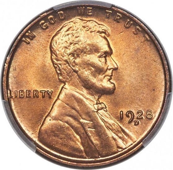 3047: 1928-D 1C MS66 Red PCGS. The 1928-D Lincoln cent