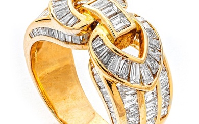 3.12 tcw VS1 Diamond Ring - Diamond - 18k Yellow Gold - Ring