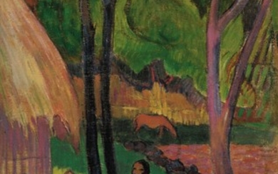CAVALIER DEVANT LA CASE, Paul Gauguin