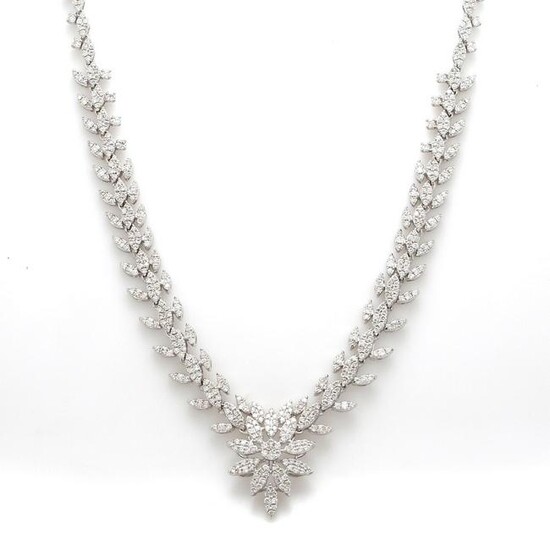 3.9 TCW SI/HI Diamond Necklace 18kt white gold Jewelry