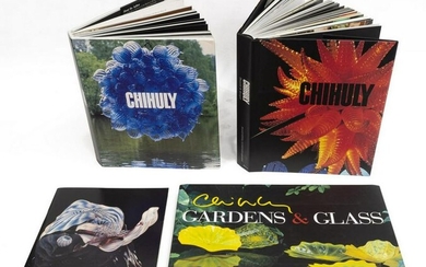 (4) SIGNED DALE CHIHULY ART GLASS SCULPTURE BOOKS