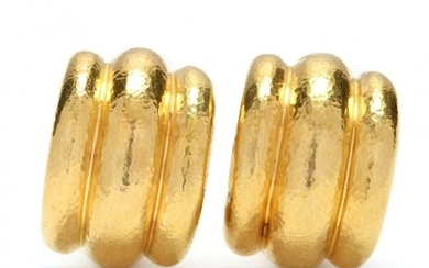 18KT Gold Banded Earrings, Elizabeth Locke